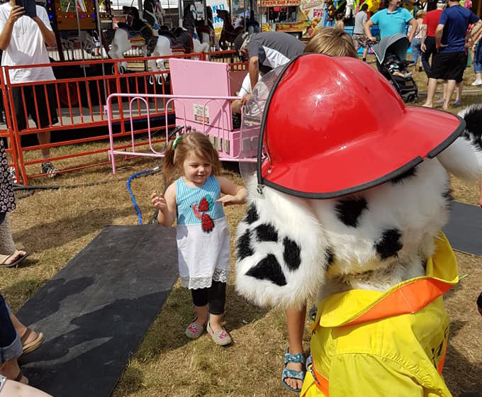 sparky with child